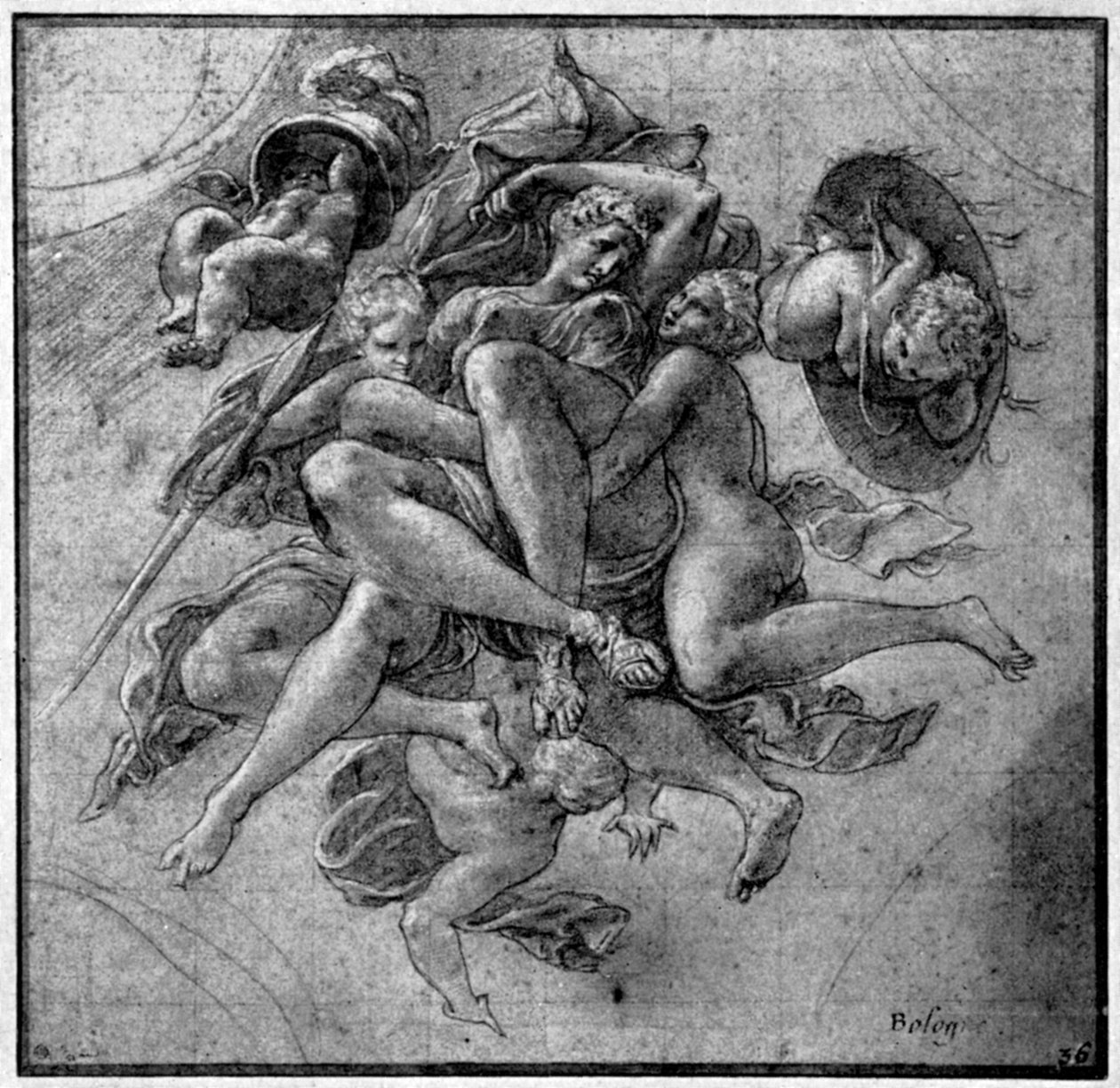 ユリシーズギャラリーのデザイン、フォンテンブロー、c1540s、1926 作： フランチェスコ・プリマティシオ
