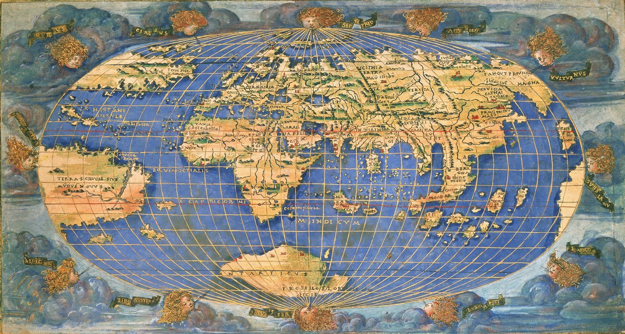 フランス語の世界地図 均等地球図法 | Premiumベクトル素材