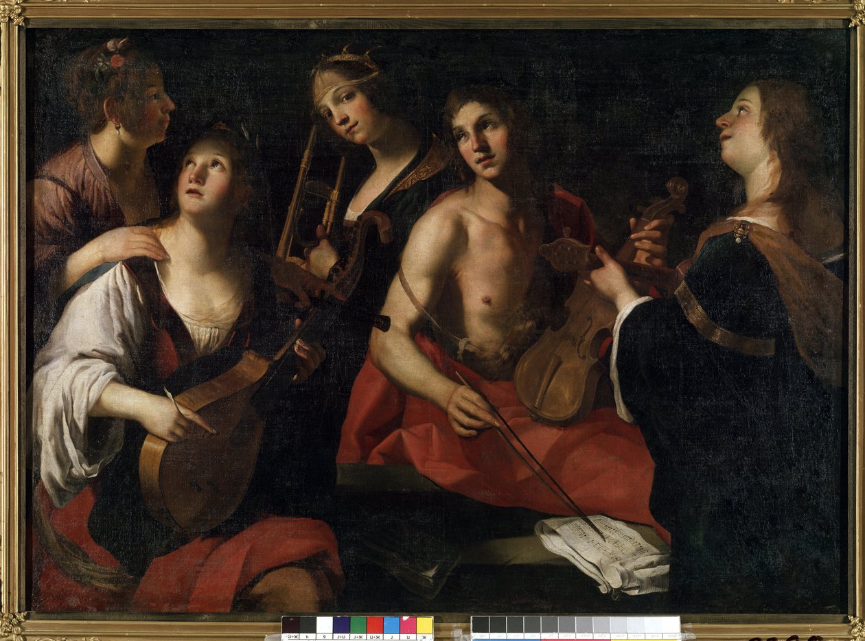 コンサート（コンサート）。 Francesco Rustici (1575-1626 年頃) による絵画。 キャンバスに油彩 作： フランチェスコ・ルスティチ
