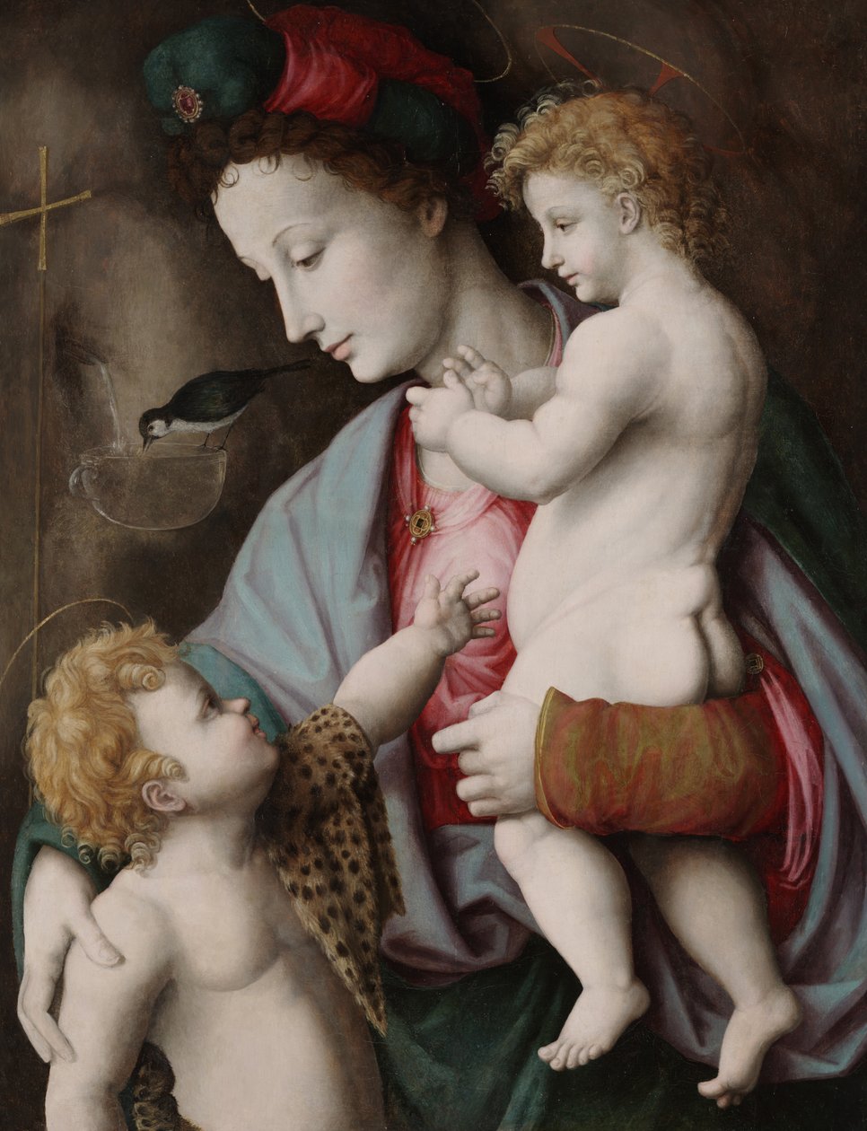 マドンナと聖ヨハネの子供、1525年頃（パネルに油彩） 作： Francesco Ubertini Il Bacchiacca