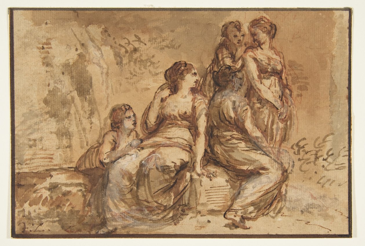 Fünf junge Frauen in einer Landschaft 作： フランチェスコ・ズッカレッリ