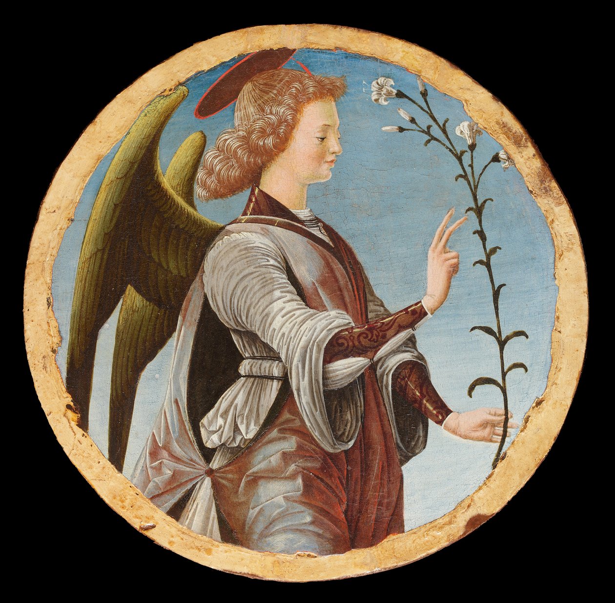 Griffoni Polyptych: 受胎告知の天使、1472～1473年頃。 作： フランチェスコ・デル・コッサ