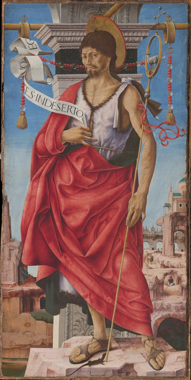 Griffoni Polyptych: 洗礼者聖ヨハネ、1472～1473年頃。 作： フランチェスコ・デル・コッサ