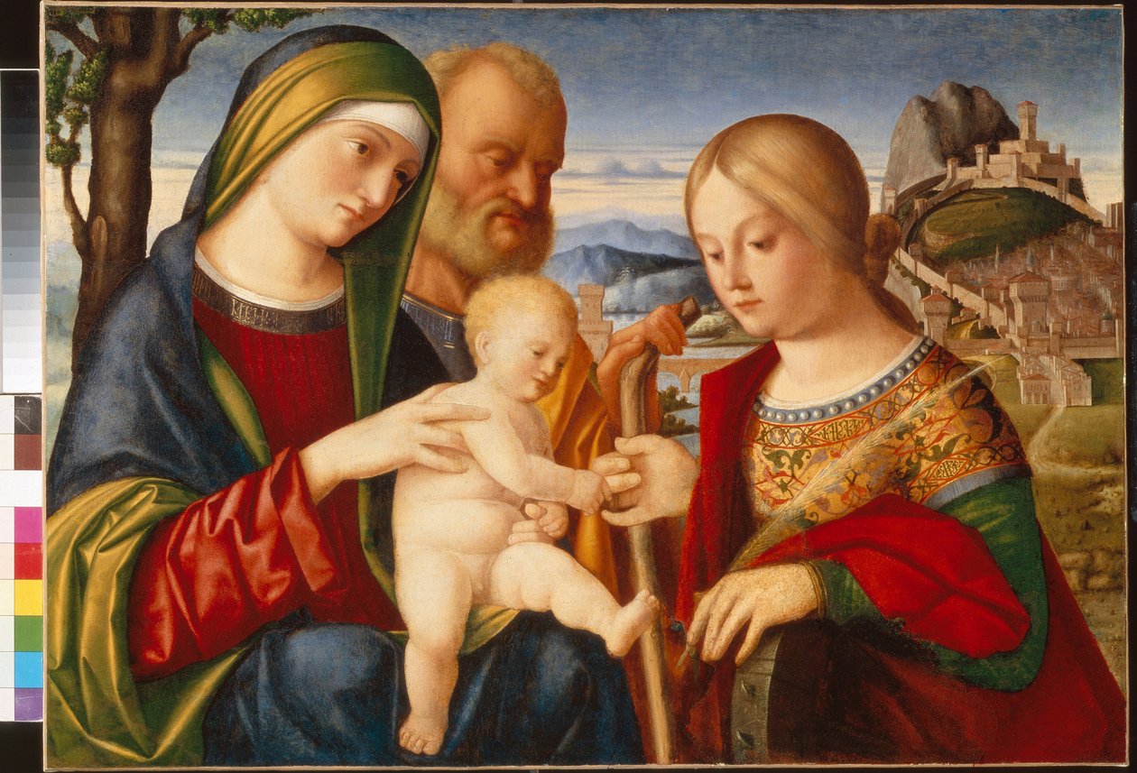 Die mystische Hochzeit der Heiligen Katharina von Francesco di Bernardo de Vecchi Santacroce