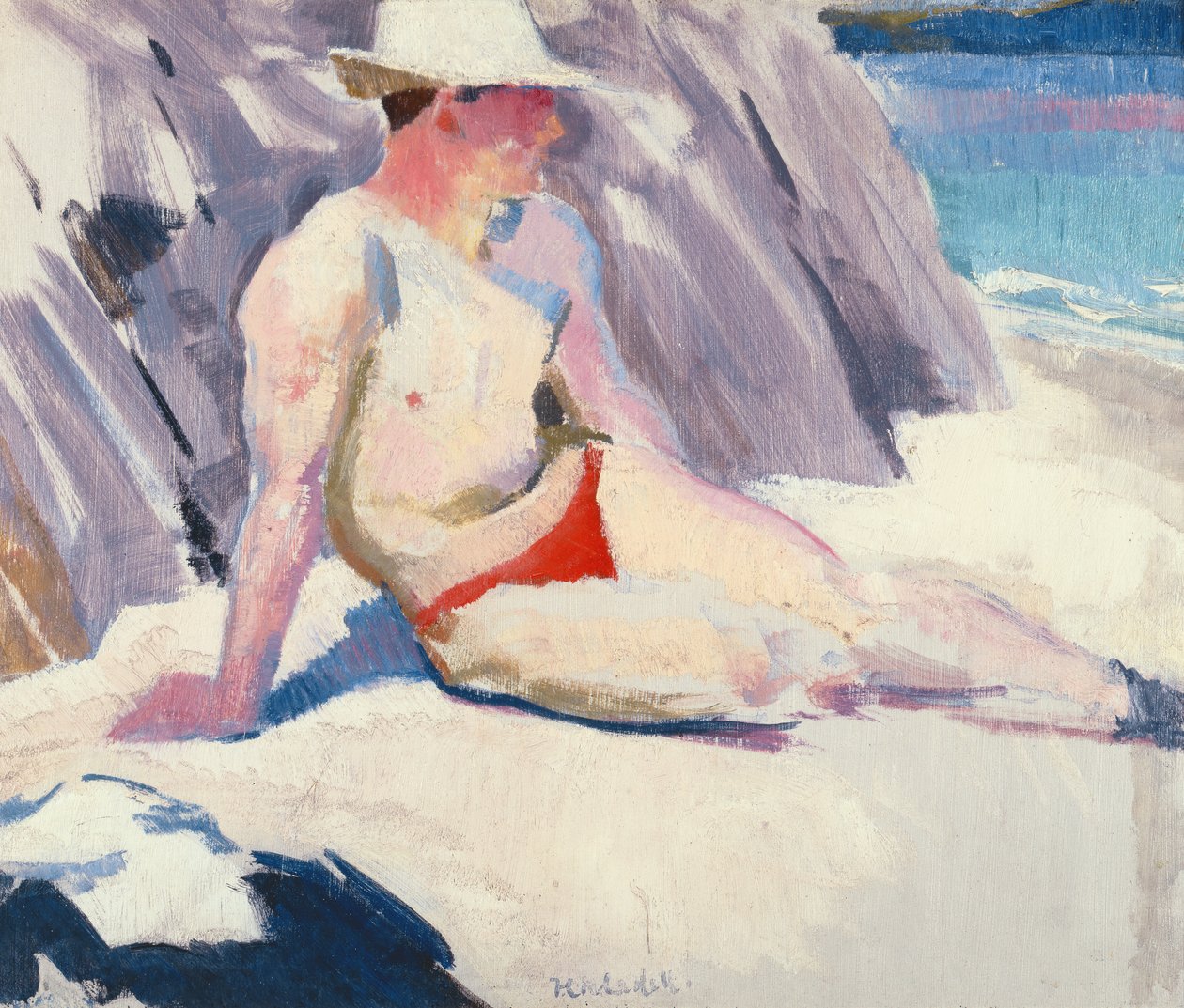 ビーチでの日光浴、アイオナ、1928 作： フランシス・キャンベル・ボワロー・カデル