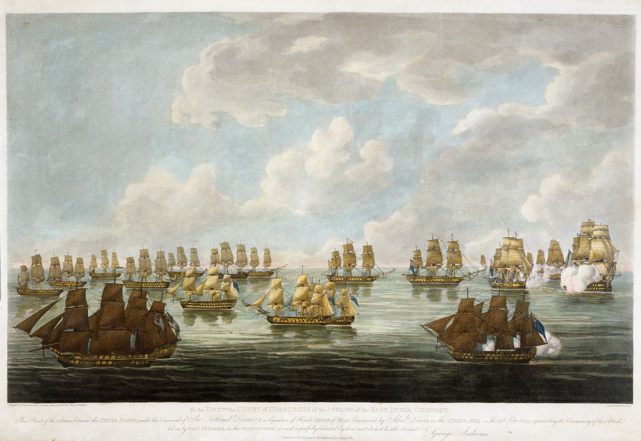 1804年2月15日、中国艦隊とフランス艦隊の戦闘 作： フランシス（後）ザルトリウス