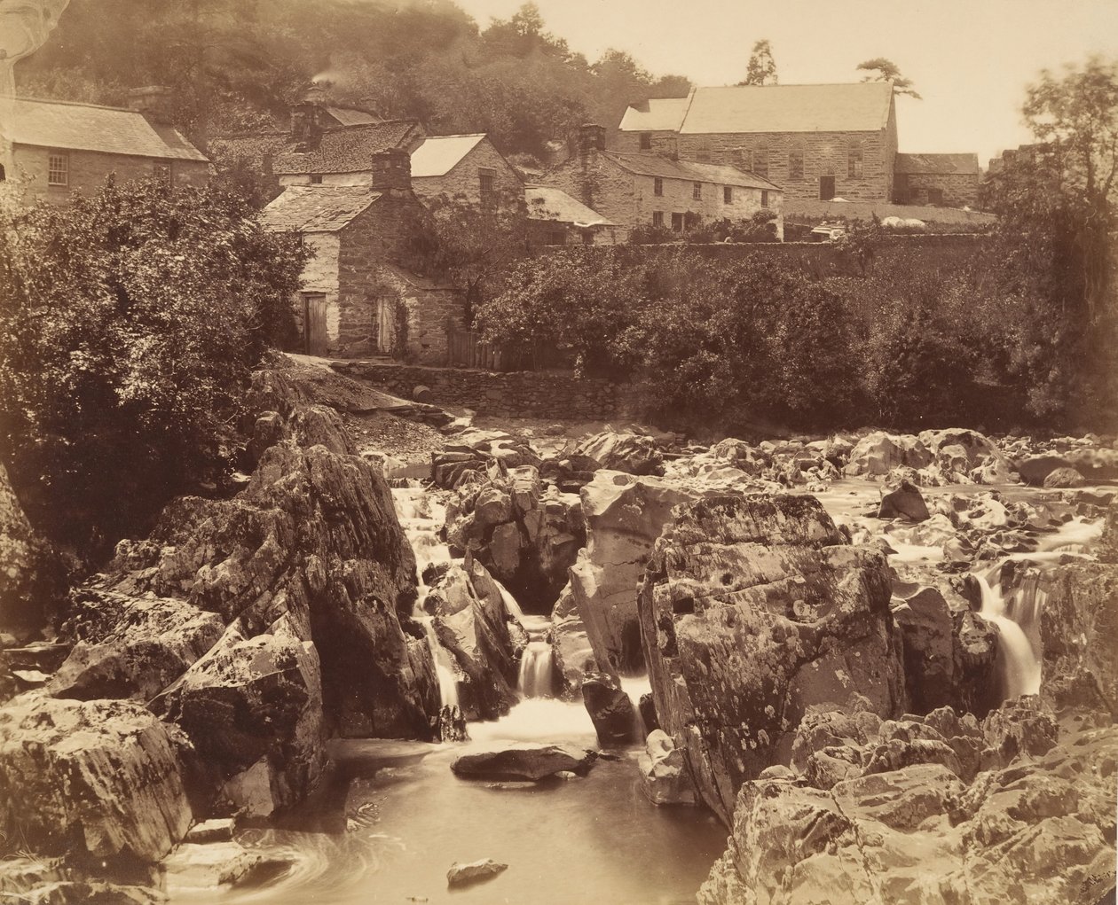 1856年、北ウェールズ、ベトウス・ア・コーエドのポン・イ・ペアにて。 作： フランシス・ベッドフォード