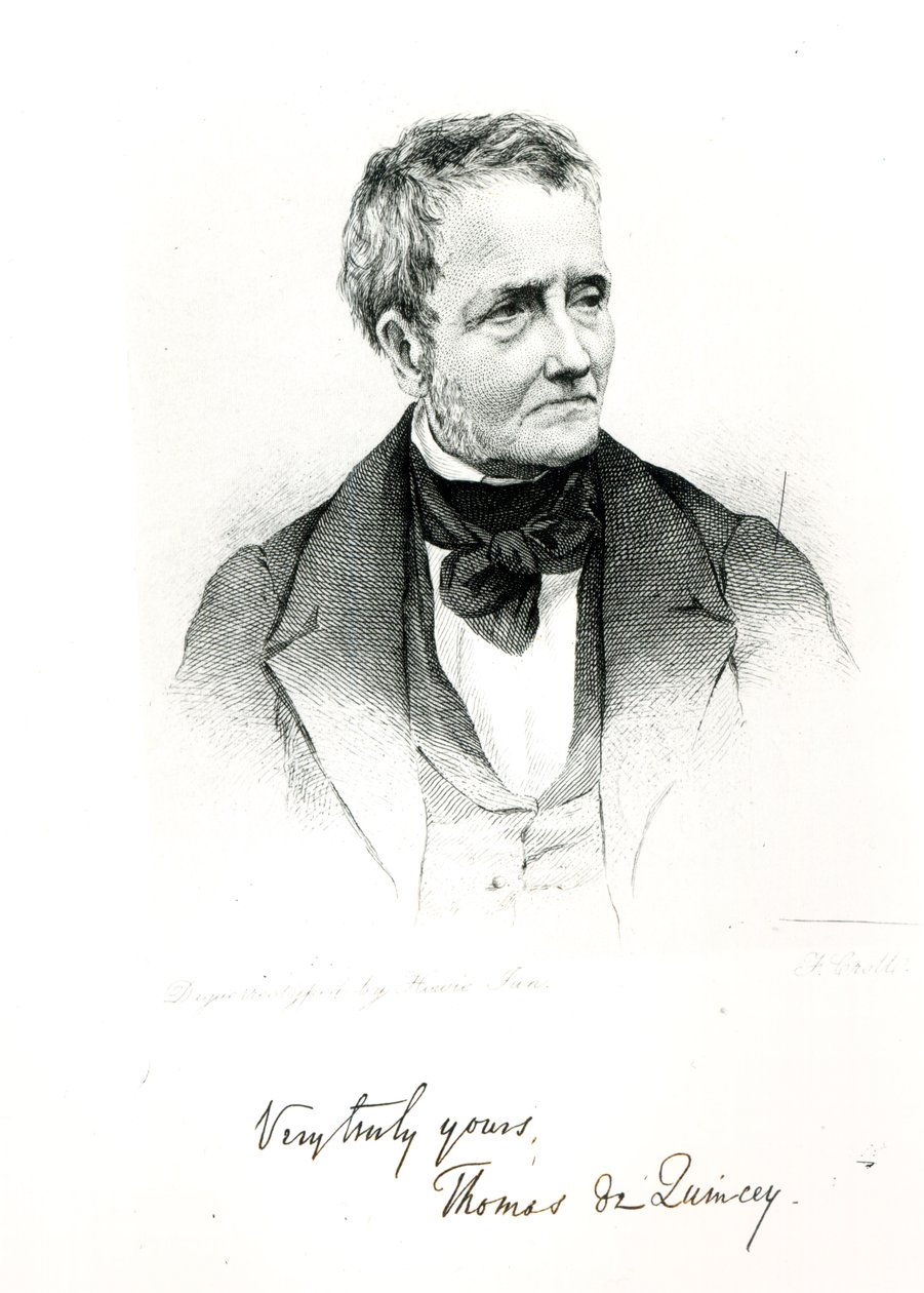 トーマス・ド・クインシー（1785-1859）、ハウィーによるダゲレオタイプ写真から 作： フランシス・クロール