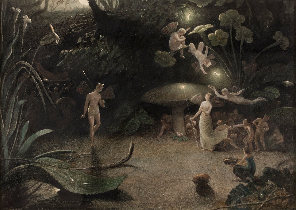 真夏の夜の夢の情景 1832年頃 水彩・紙 作： フランシス・ダンビー