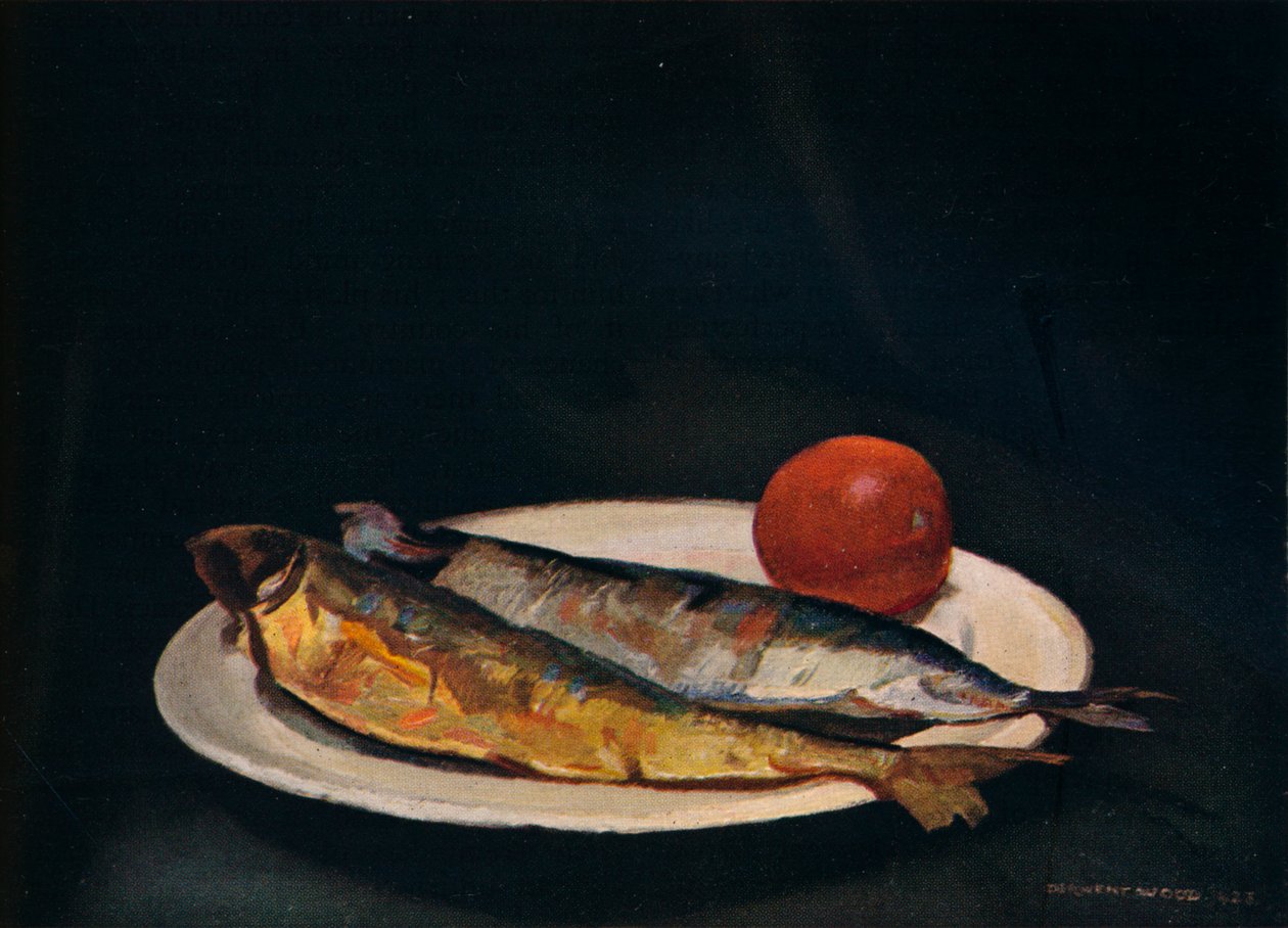 「皿の上のニシン」、c1910 作： フランシス・ダーウェント・ウッド