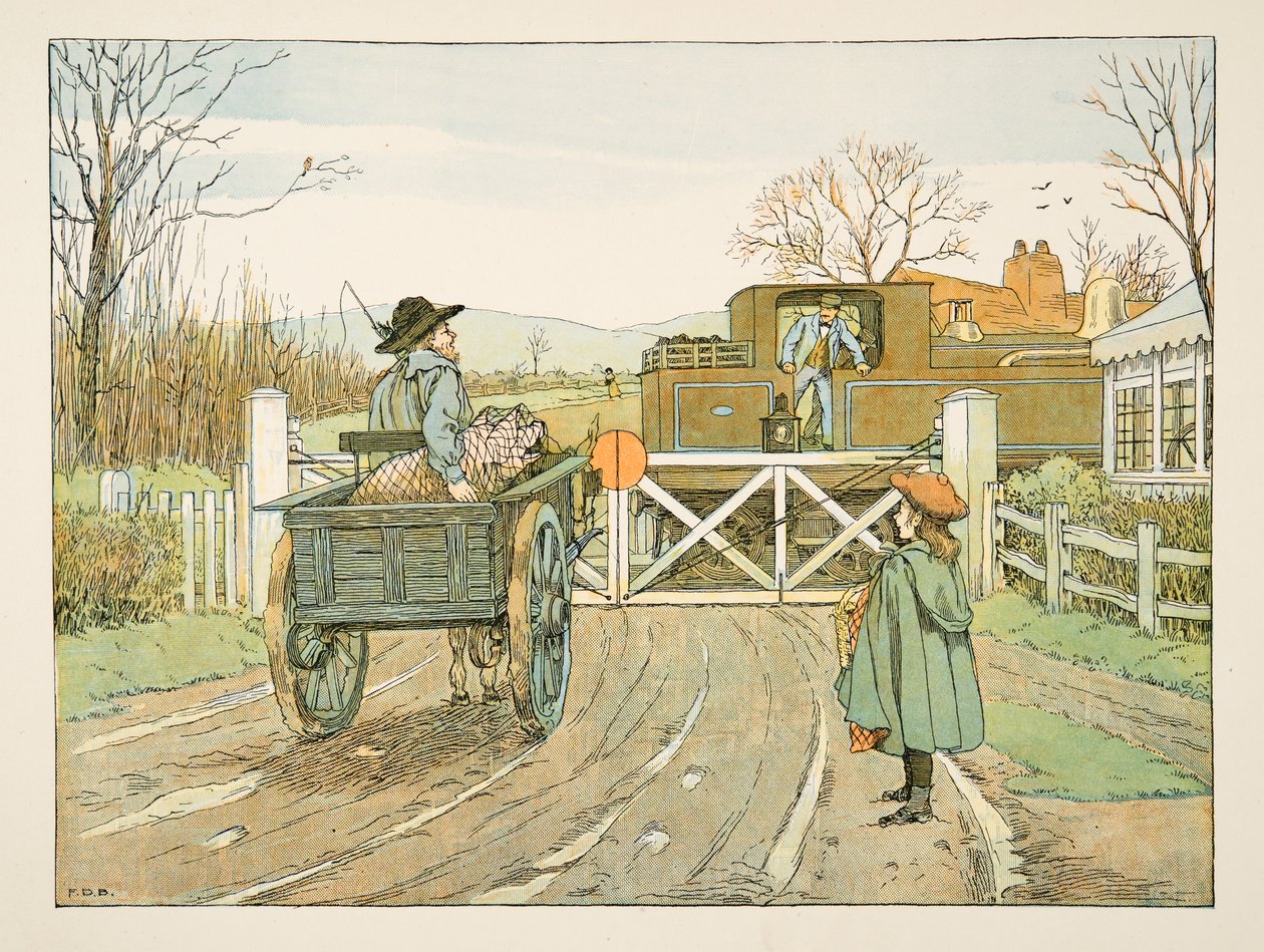 エンジン・ドライバー』（『Four and Twenty Toilers』より）。1900年（カラーリトグラフ） 作： フランシス・ドンキン・ベッドフォード