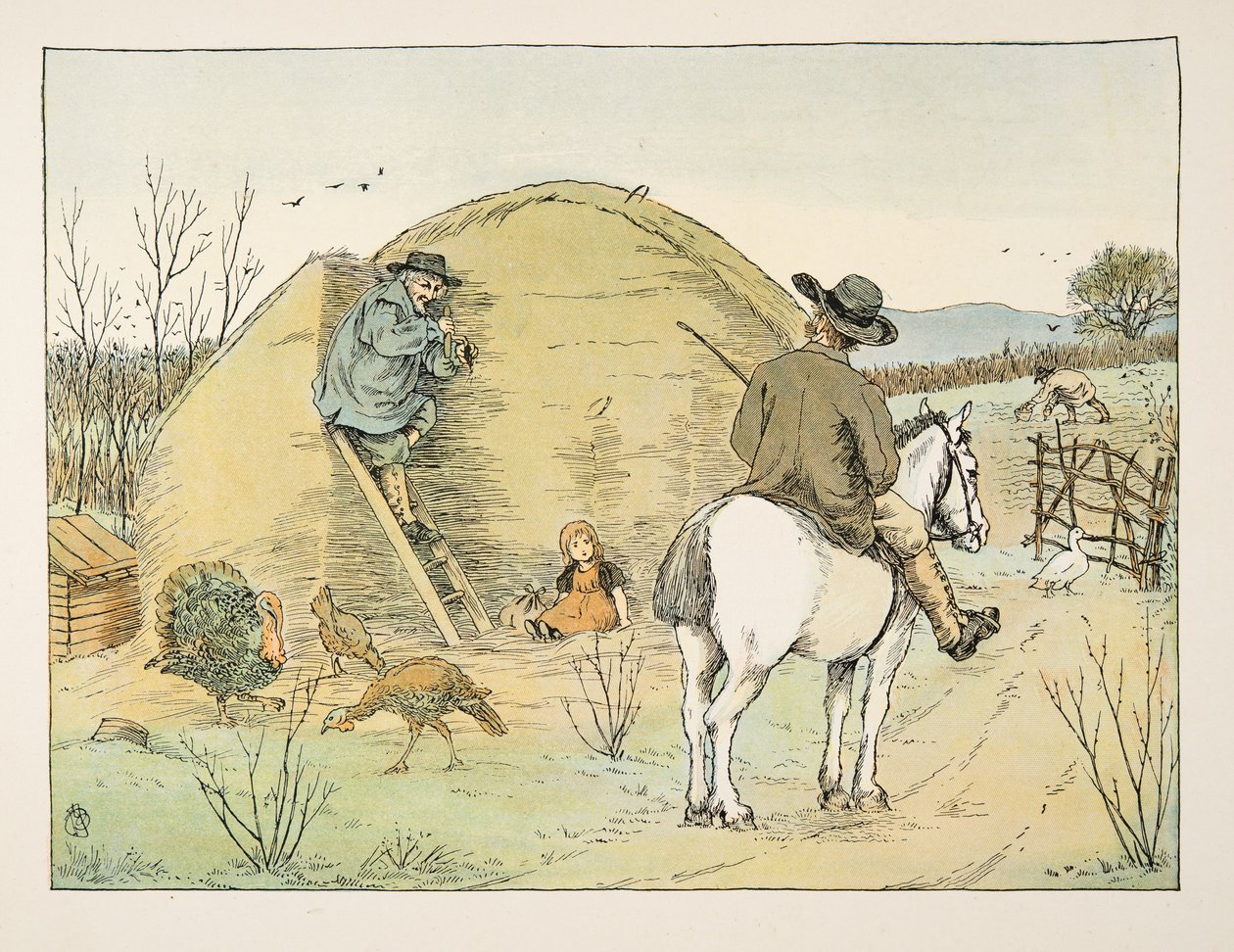 農夫』（『四と二十の労働者』より）。1900年（カラーリトグラフ） 作： フランシス・ドンキン・ベッドフォード