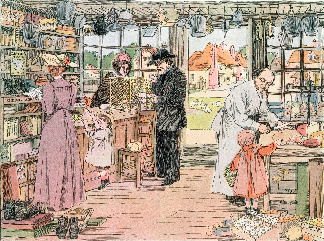 ゼネラルストア、1899年。ブックオブショップス、1899年より 作： フランシス・ドンキン・ベッドフォード