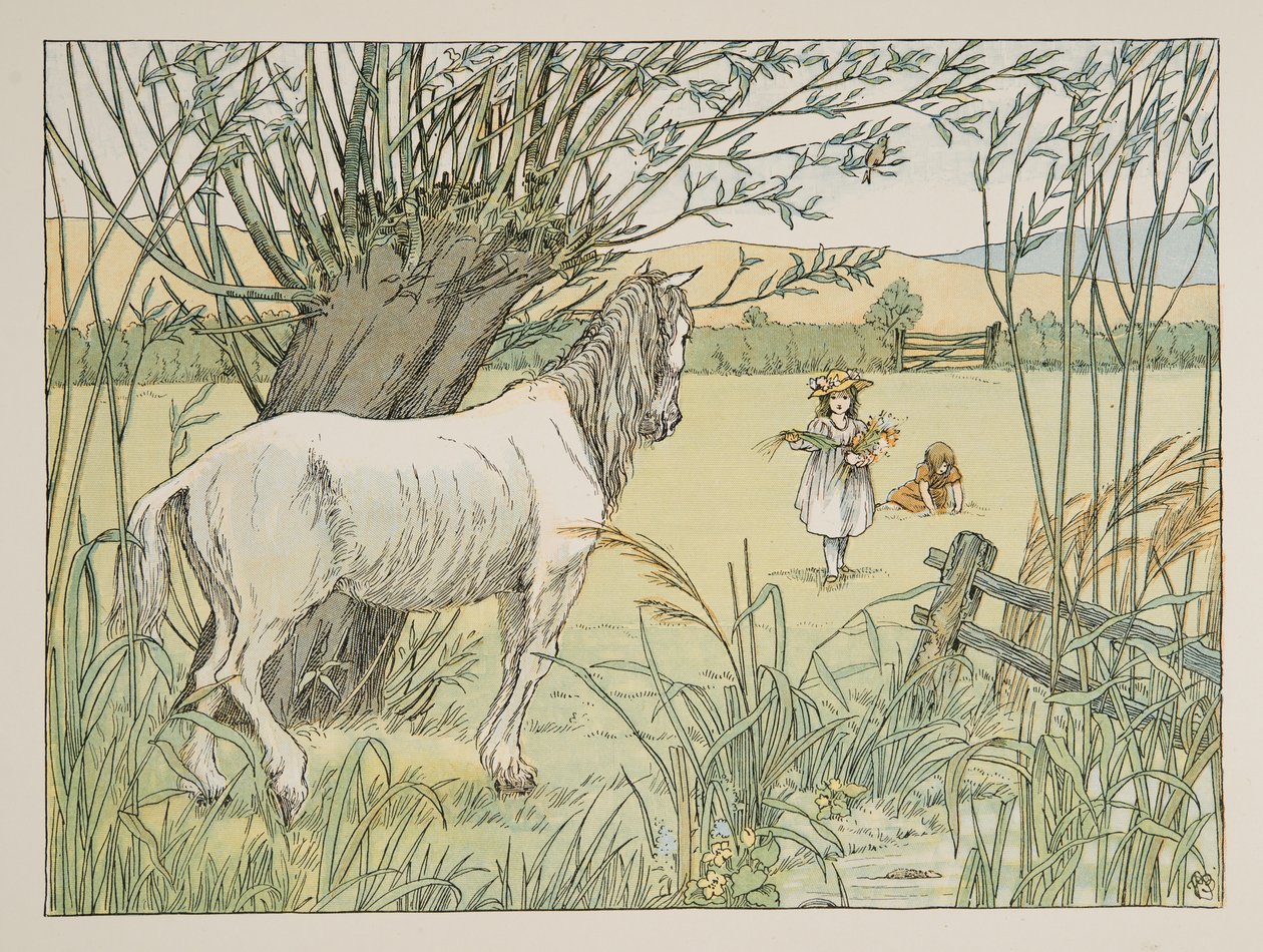 オールド・バス・ホース（『Four and Twenty Toilers』より）。1900年（カラーリトグラフ） 作： フランシス・ドンキン・ベッドフォード