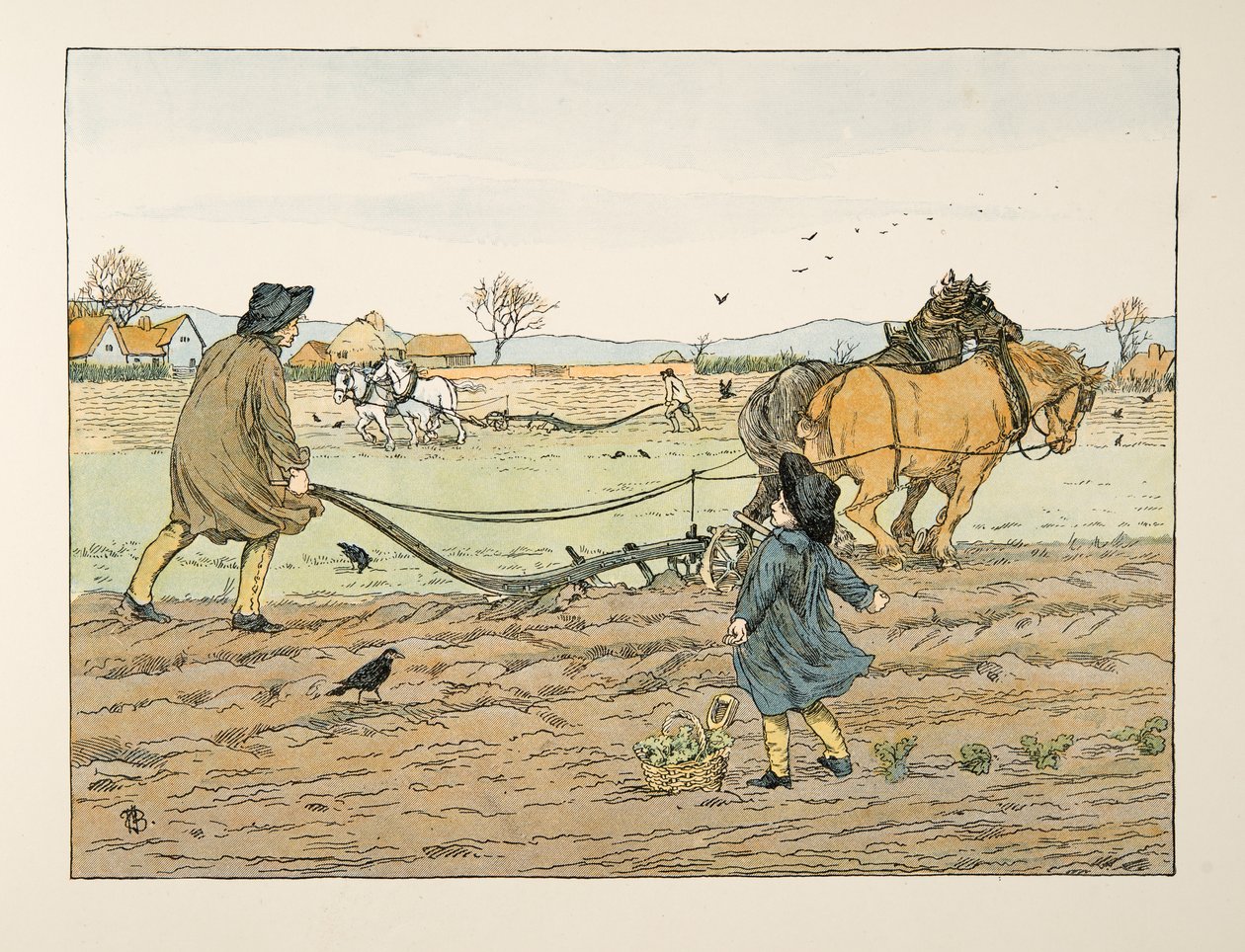 耕作者』（『4人と20人の耕作者』より）。1900年（カラーリトグラフ） 作： フランシス・ドンキン・ベッドフォード