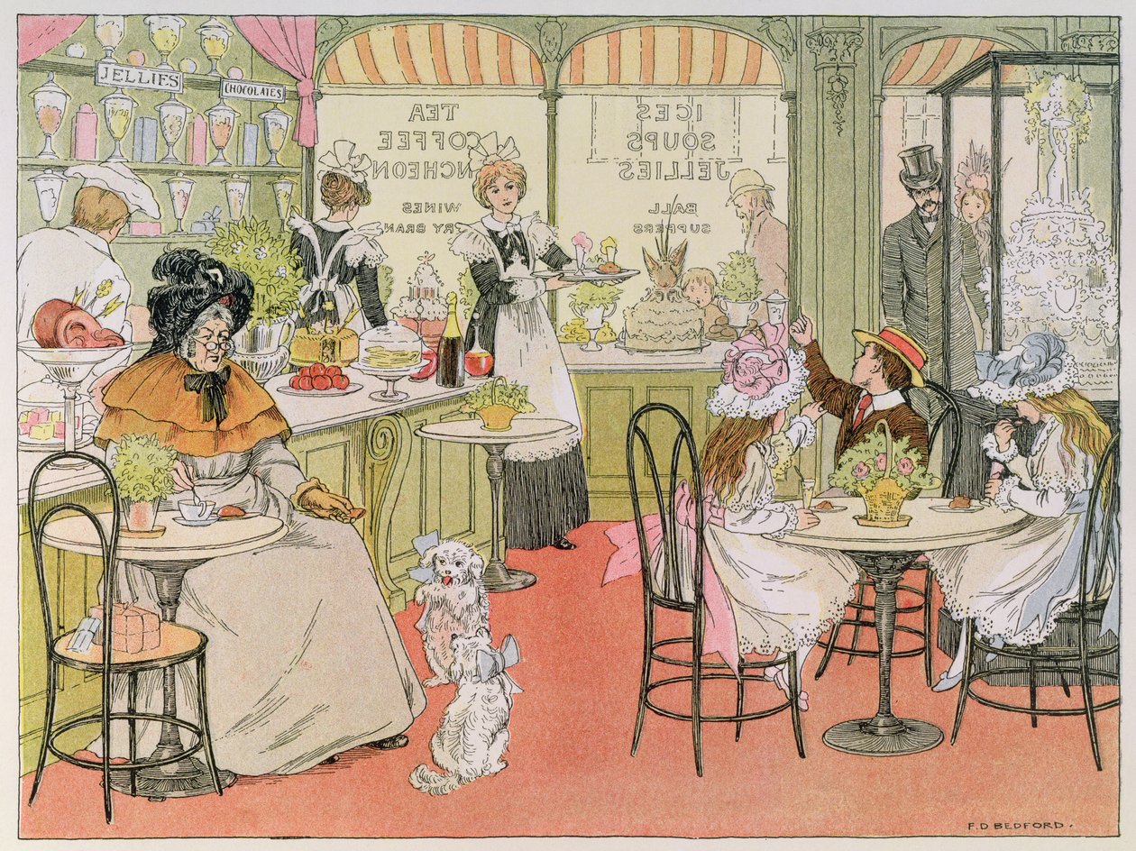 茶店、『店の本』より 作： フランシス・ドンキン・ベッドフォード