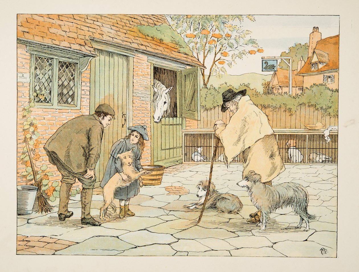 獣医』（『Four and Twenty Toilers』より）。1900年（カラーリトグラフ） 作： フランシス・ドンキン・ベッドフォード