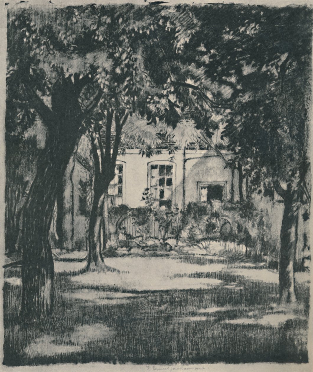 「庭」、1919 作： フランシスアーネストジャクソン