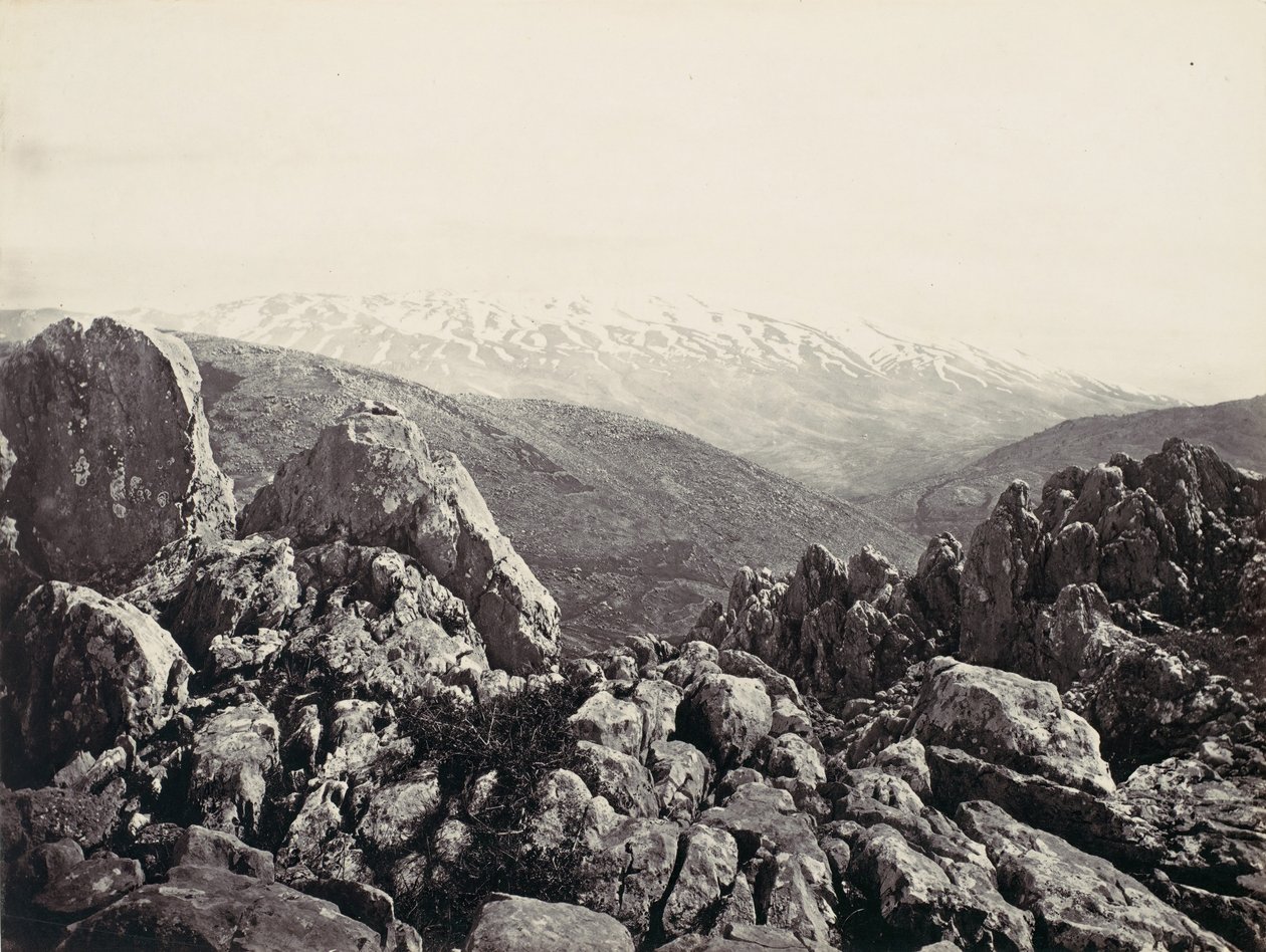 ヘルモン山、変容の山、約。 1857年。 作： フランシス・フリス