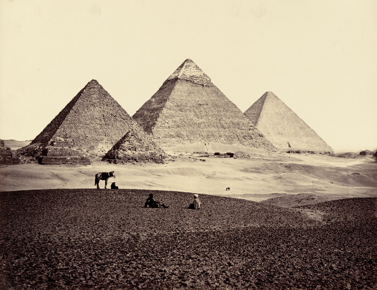 南西から見たエル・ギースのピラミッド（1858年）（写真 作： フランシス・フリス