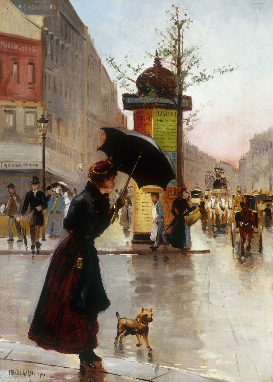 パリのストリートシーン、1890 作： フランシス・ガラット