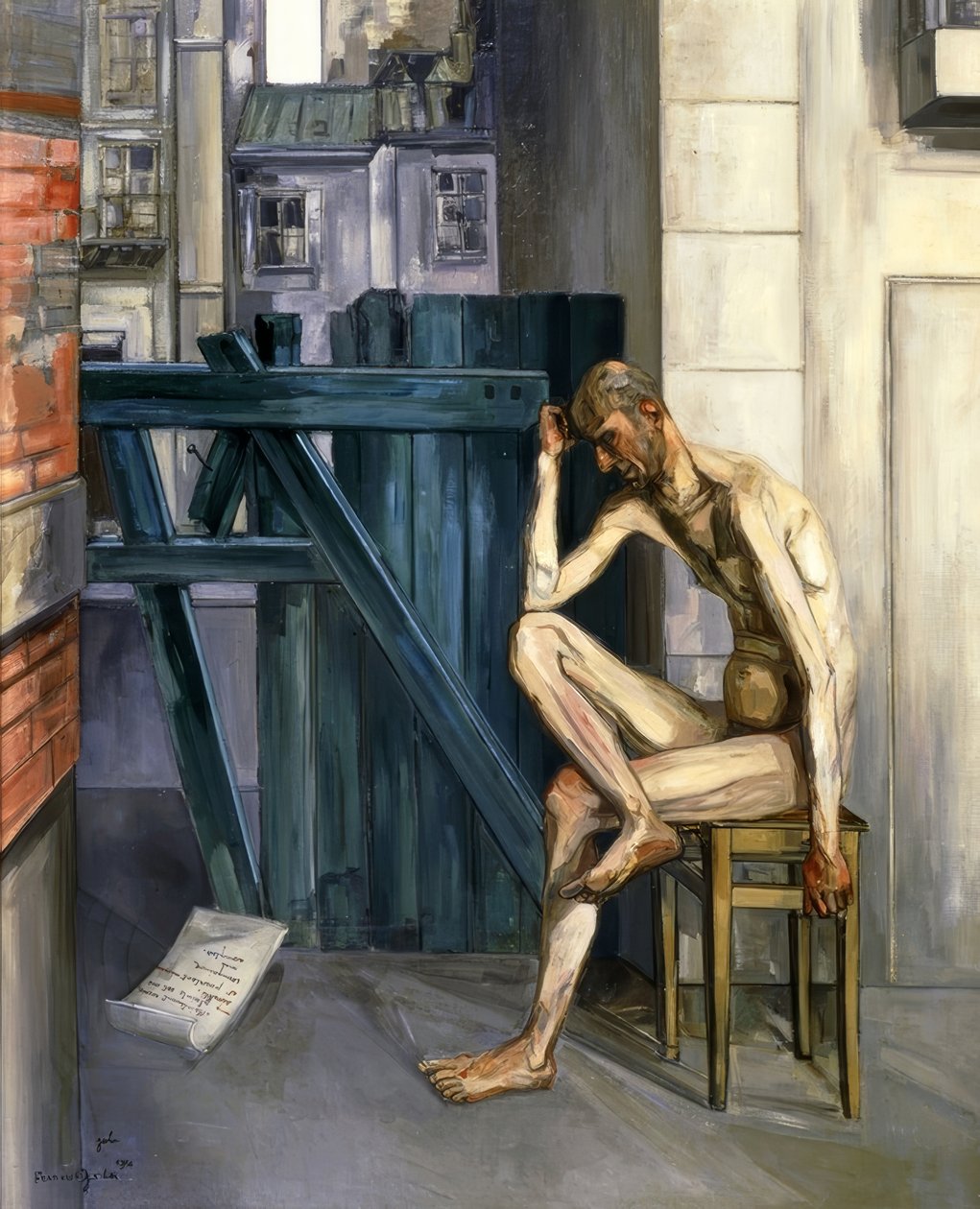 ジョブ、1944年、キャンバスに油彩、161,9×129,9cm、 作： フランシス・グルーバー