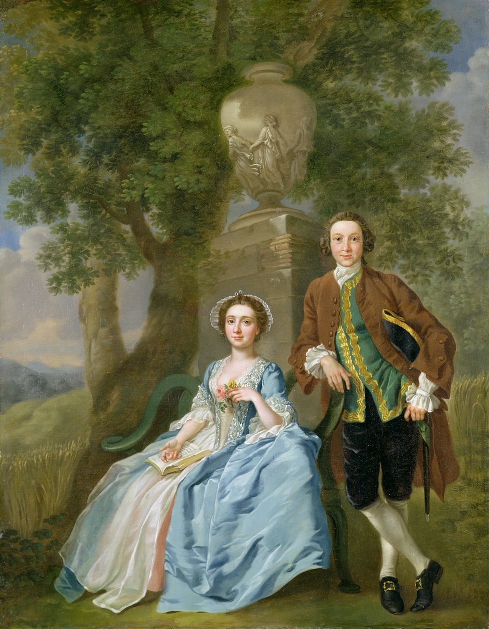 ジョージとマーガレットロジャースの肖像、c.1748-50（111971も参照） 作： フランシス・ヘイマン