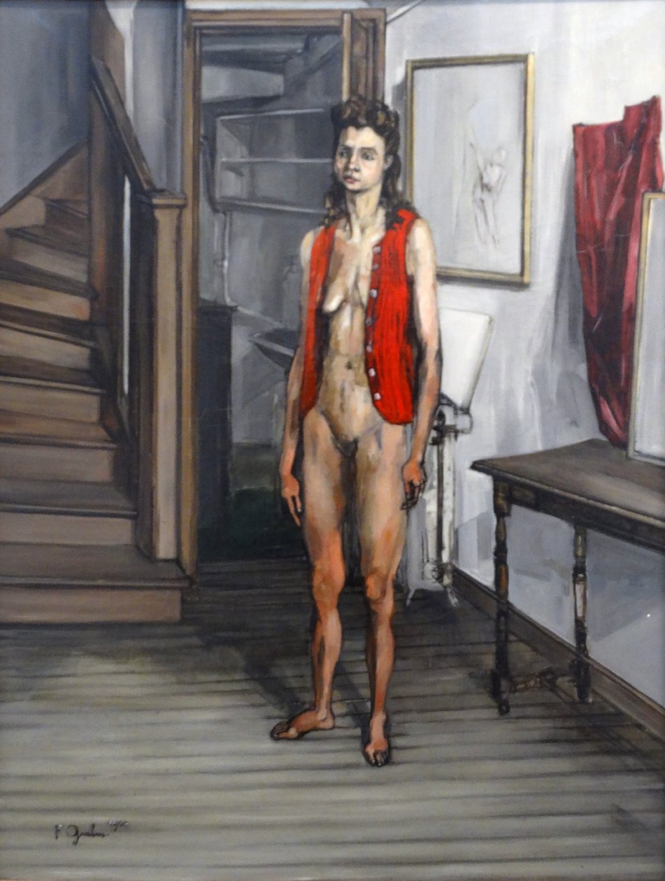 Nu feminino em um cardigã vermelho 作： フランシス・ジョブ・グルーバー
