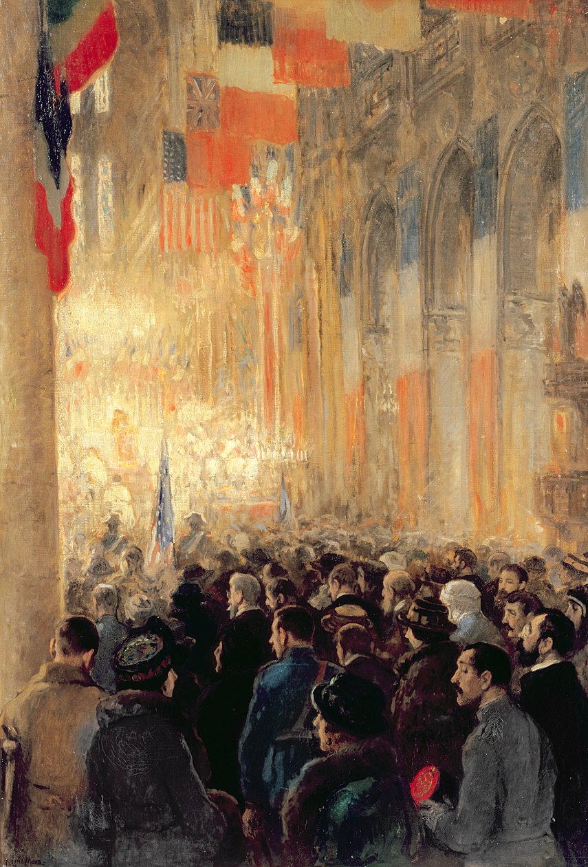 ノートルダム寺院での奉仕活動、国際大戦争後の勝利への感謝 作： フランシス・ルイス・モラ