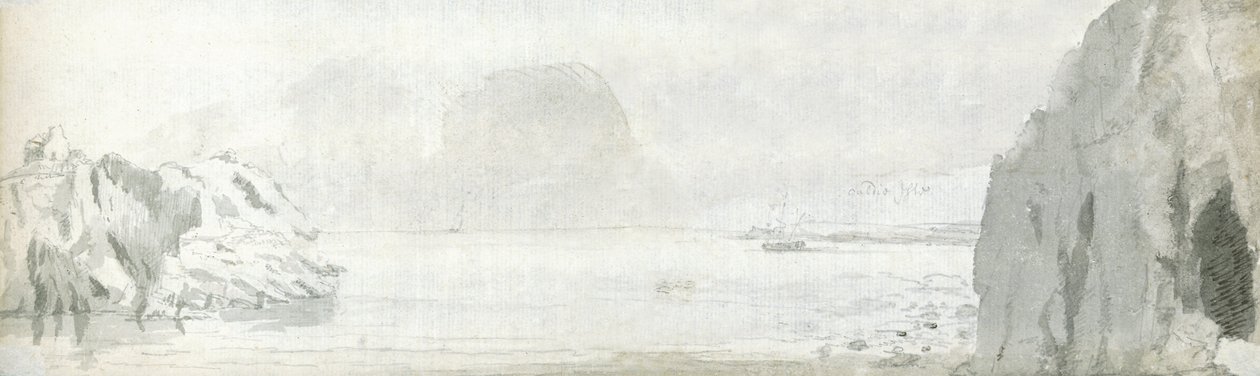 スウォンジー、1678年頃（紙に水彩、茶インク） 作： フランシスプレイス