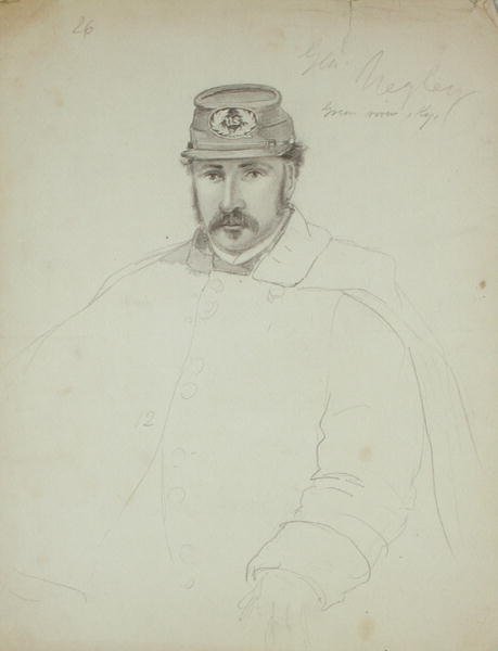 北軍のネグリー将軍 1860年頃（紙に鉛筆） 作： フランシス・シェル