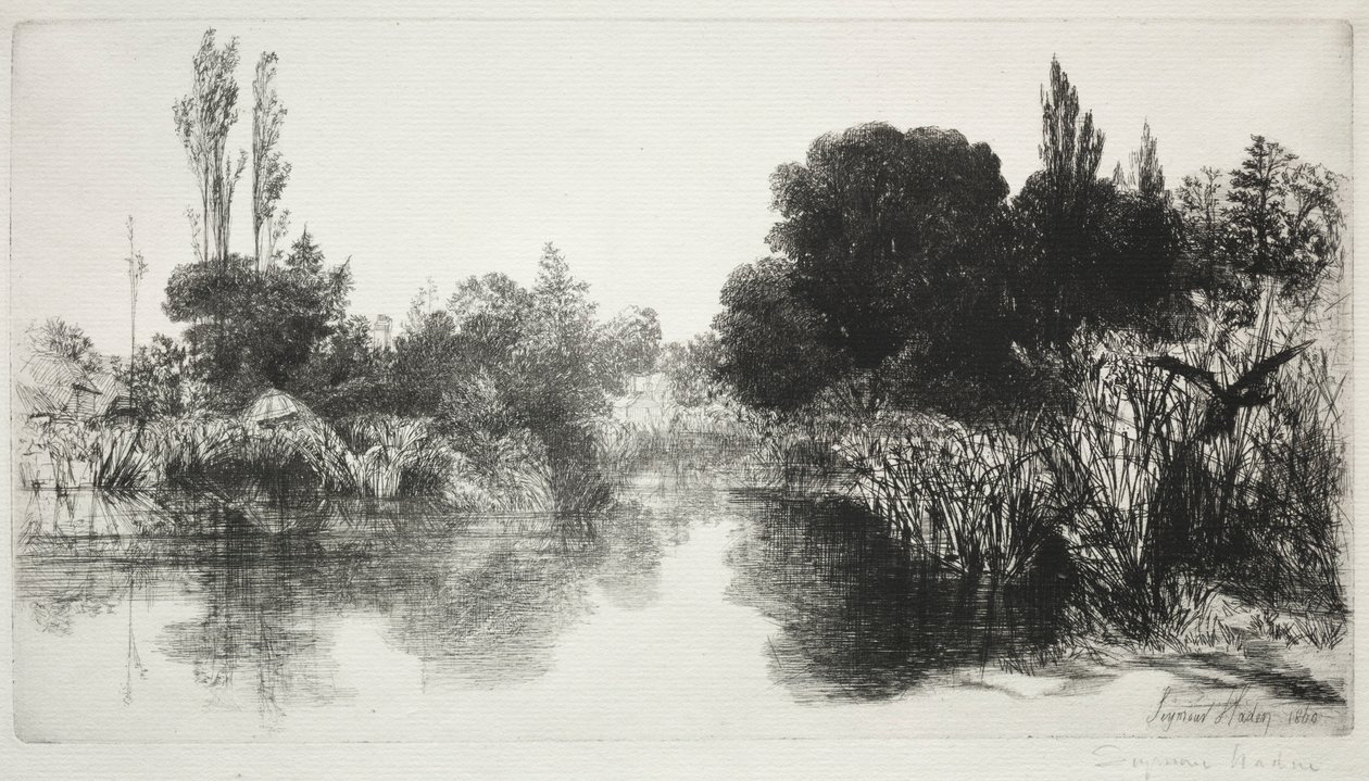 Shere Mill Pond、No。11、ラージプレート、1860以降。 作： フランシス・シーモア・ヘイデン