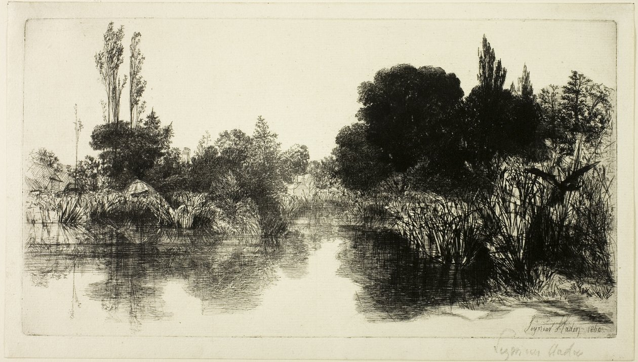 Shere Mill Pond, No. II (大皿) 作： フランシス・シーモア・ヘイデン