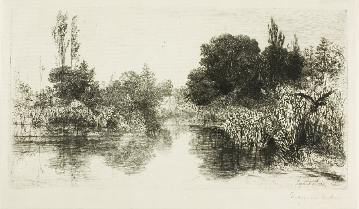 Shere Mill Pond, No. II (大皿) 作： フランシス・シーモア・ヘイデン