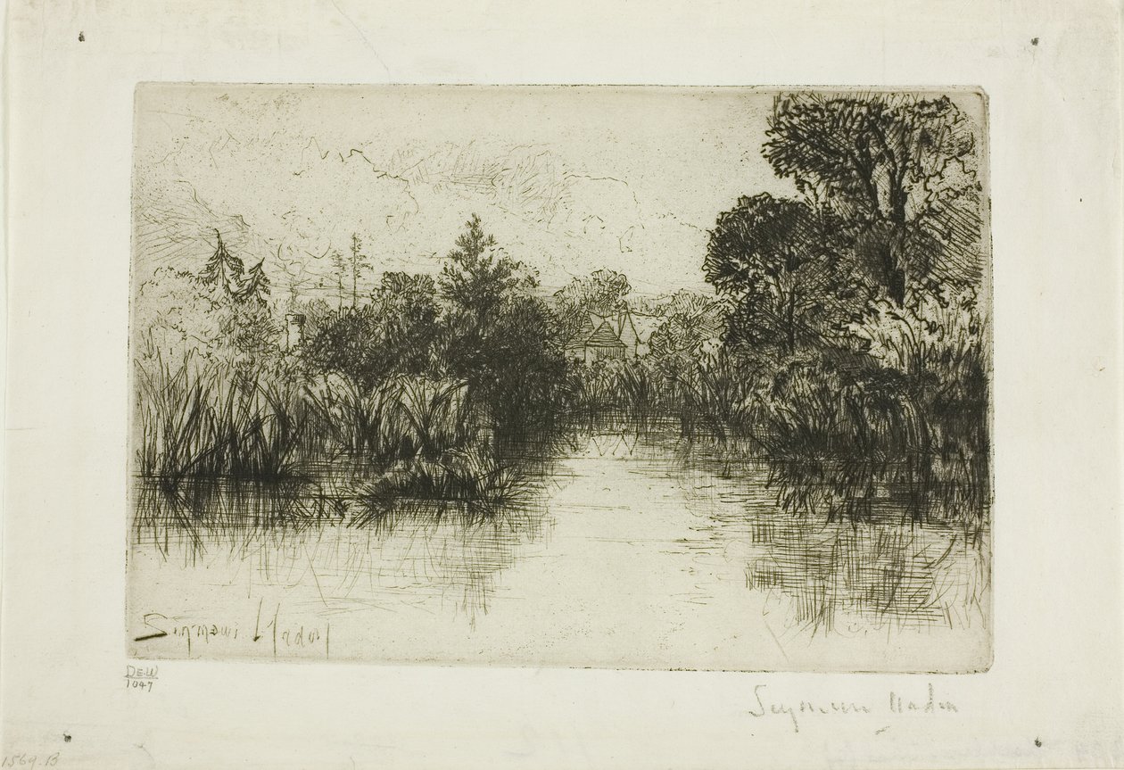 Shere Mill Pond I号（小皿） 作： フランシス・シーモア・ヘイデン