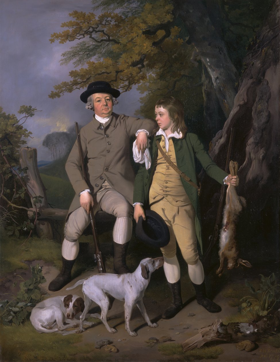 息子とスポーツマンの肖像、1779年。 作： フランシス・ホイートリー