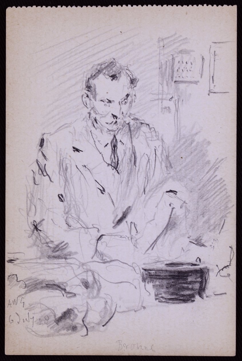 ギルバートの肖像？Bayes, c. 1928 (pencil on paper) 作： フランシス・ウィルフレッド・ローソン