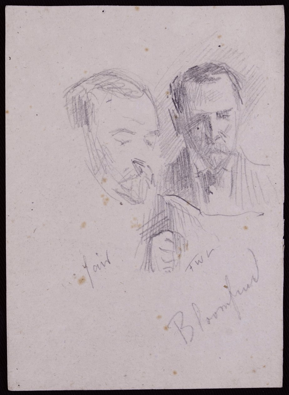 レギナルド・ブロムフィールドの肖像、1894年頃（紙に鉛筆） 作： フランシス・ウィルフレッド・ローソン