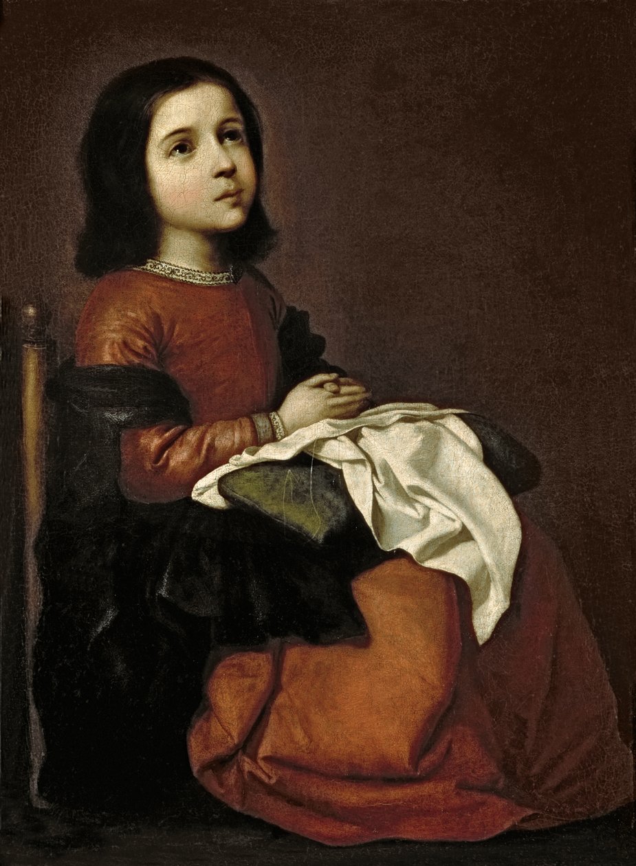 処女の子供時代、1660年頃 作： フランシスコ・デ・スルバラン