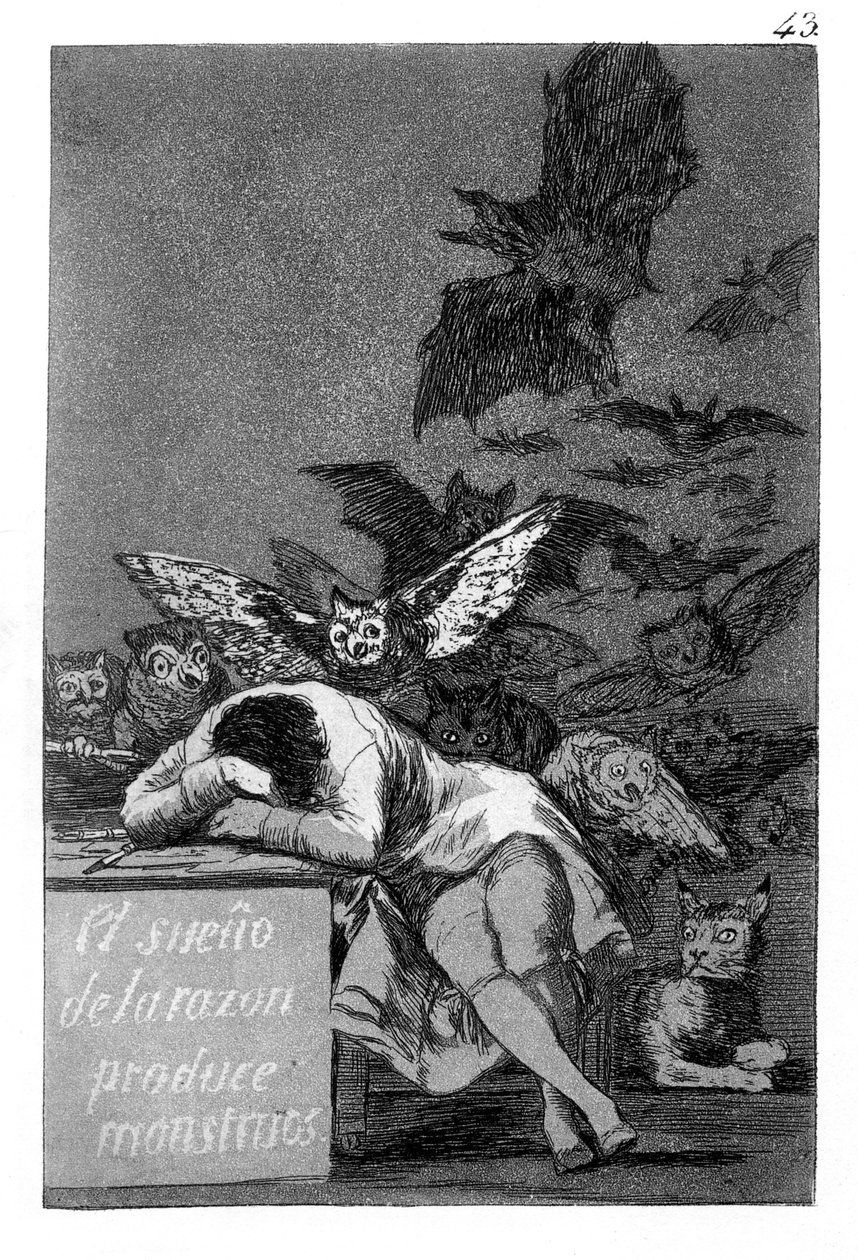 理性の眠りはモンスターを生み出す 作： フランシスコ・デ・ゴヤ