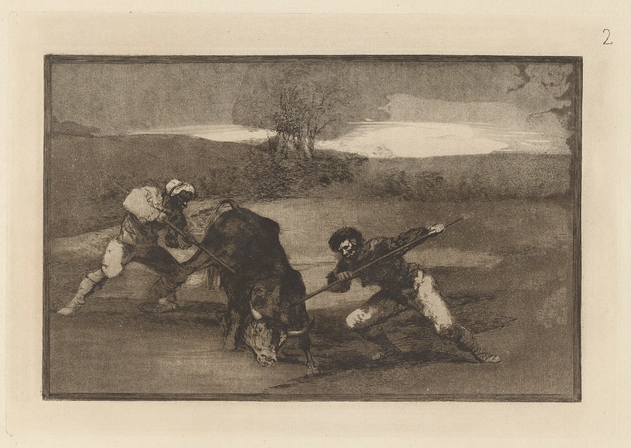別の狩り方？ foot (Another Way of Hunting on Foot), Plate 2 from 闘牛 作： フランシスコ・デ・ゴヤ