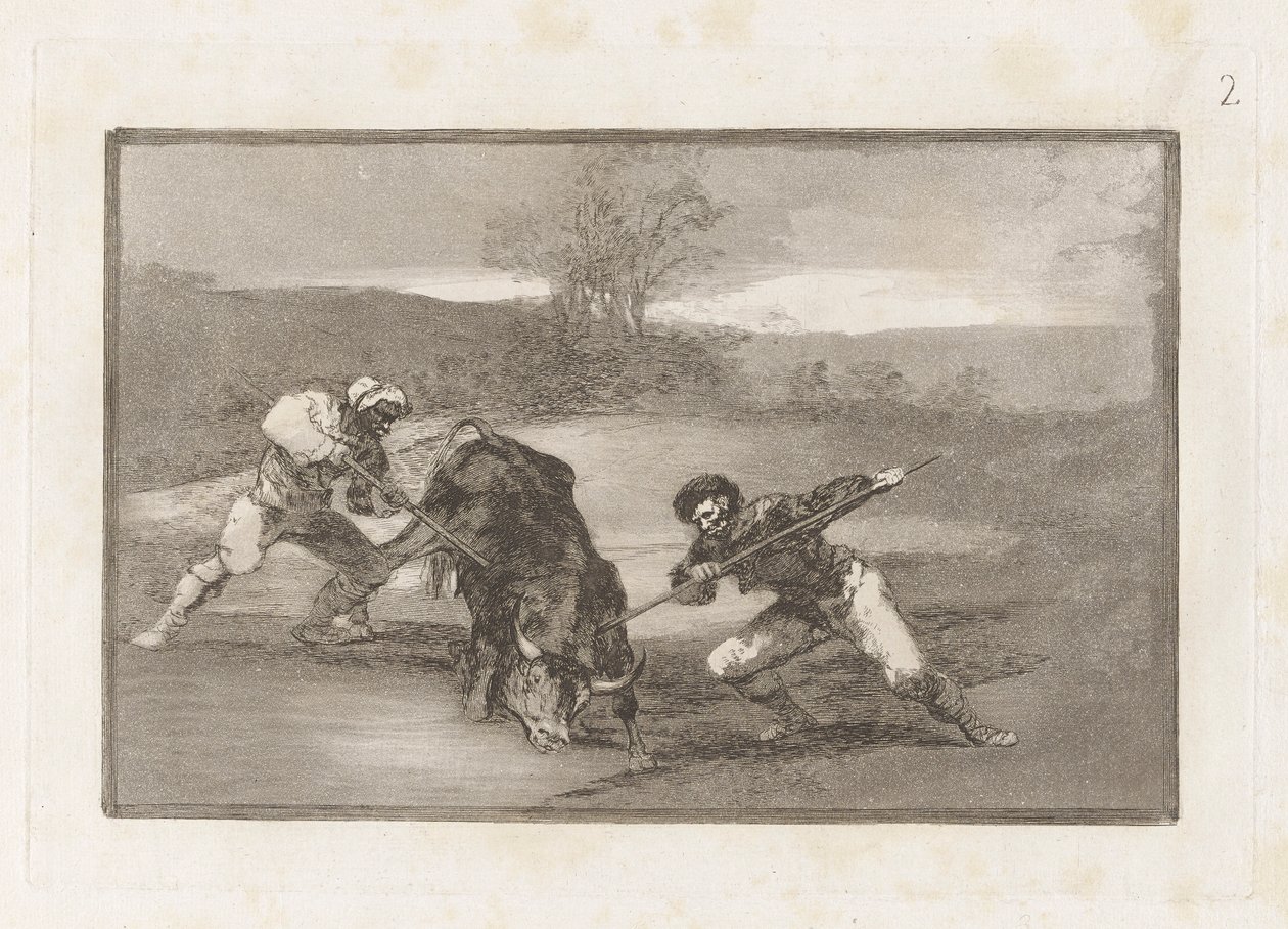 別の狩り方？ foot (Another Way of Hunting on Foot), Plate 2 from 闘牛 作： フランシスコ・デ・ゴヤ