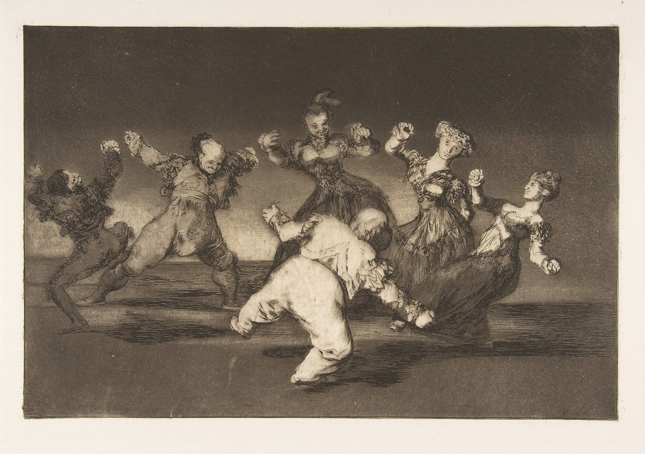 Disparatesのプレート12：マリオンが踊る場合、彼女は...、ca。 1816〜23年に発行された1864。 作： フランシスコ・デ・ゴヤ