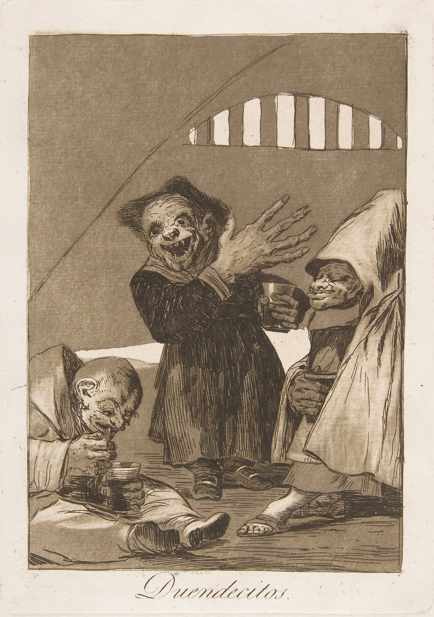 Los Caprichosのプレート49：Hobgoblins Duendecitos。、1799。 作： フランシスコ・デ・ゴヤ