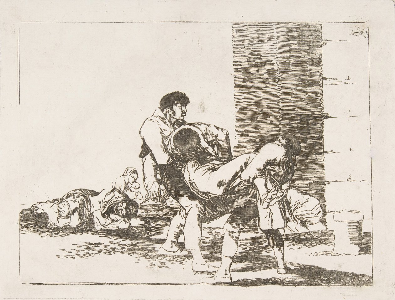 「戦争の災害」からのプレート56。戦争の災害：「墓地へ。」A ...、1810-14。 作： フランシスコ・デ・ゴヤ