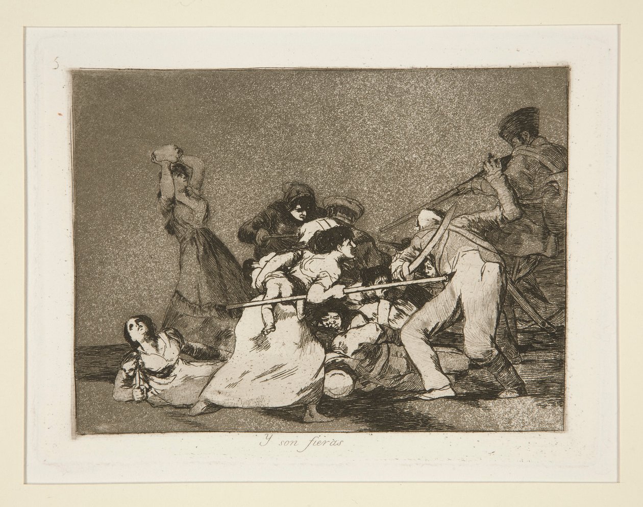 Y son fieras (And They Are Like Wild Beasts), pl. 5 Los desastres de la guerra (The Disasters of War) より 作： フランシスコ・デ・ゴヤ