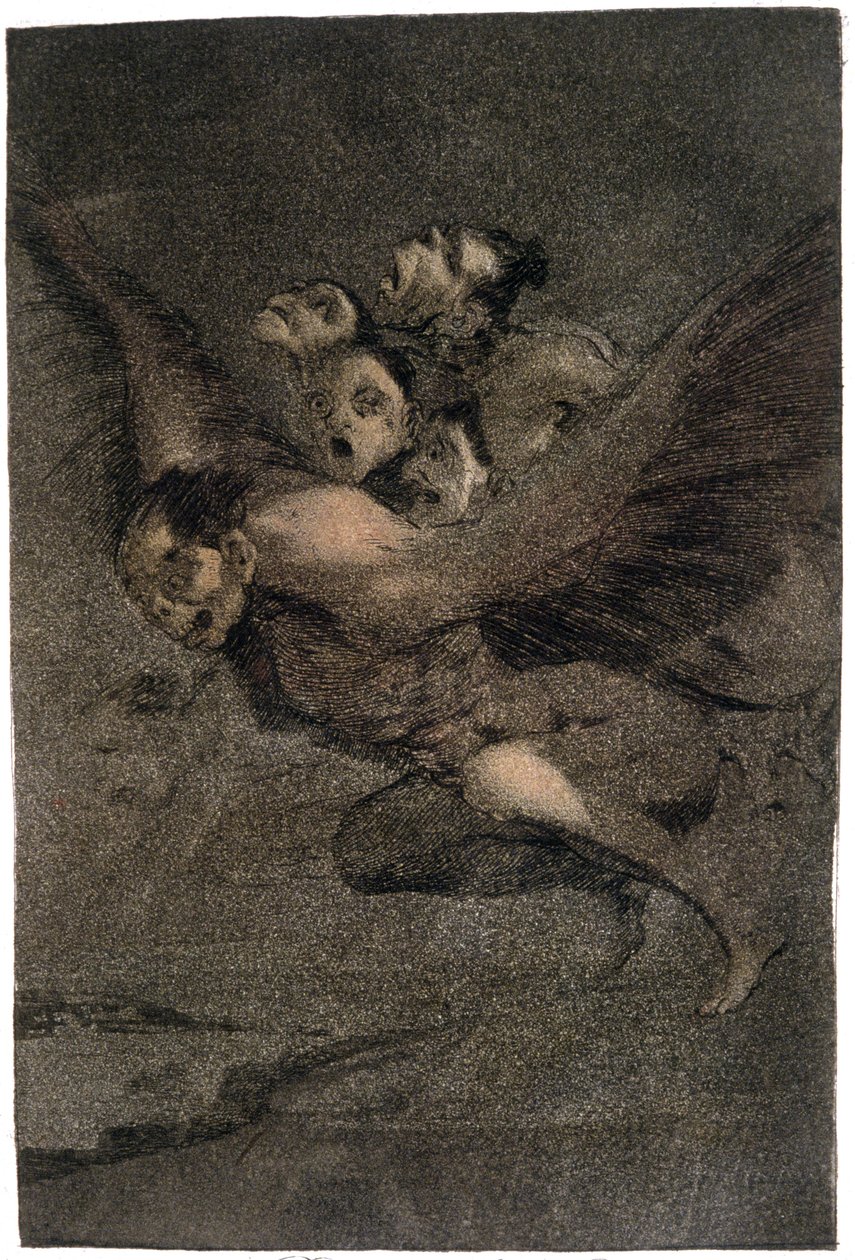 Buen Viage (安全な旅)。 ウイングモンスターズ。 1802年頃（彫刻） 作： フランシスコ・ホセ・デ・ゴヤ・イ・ルシエンテス