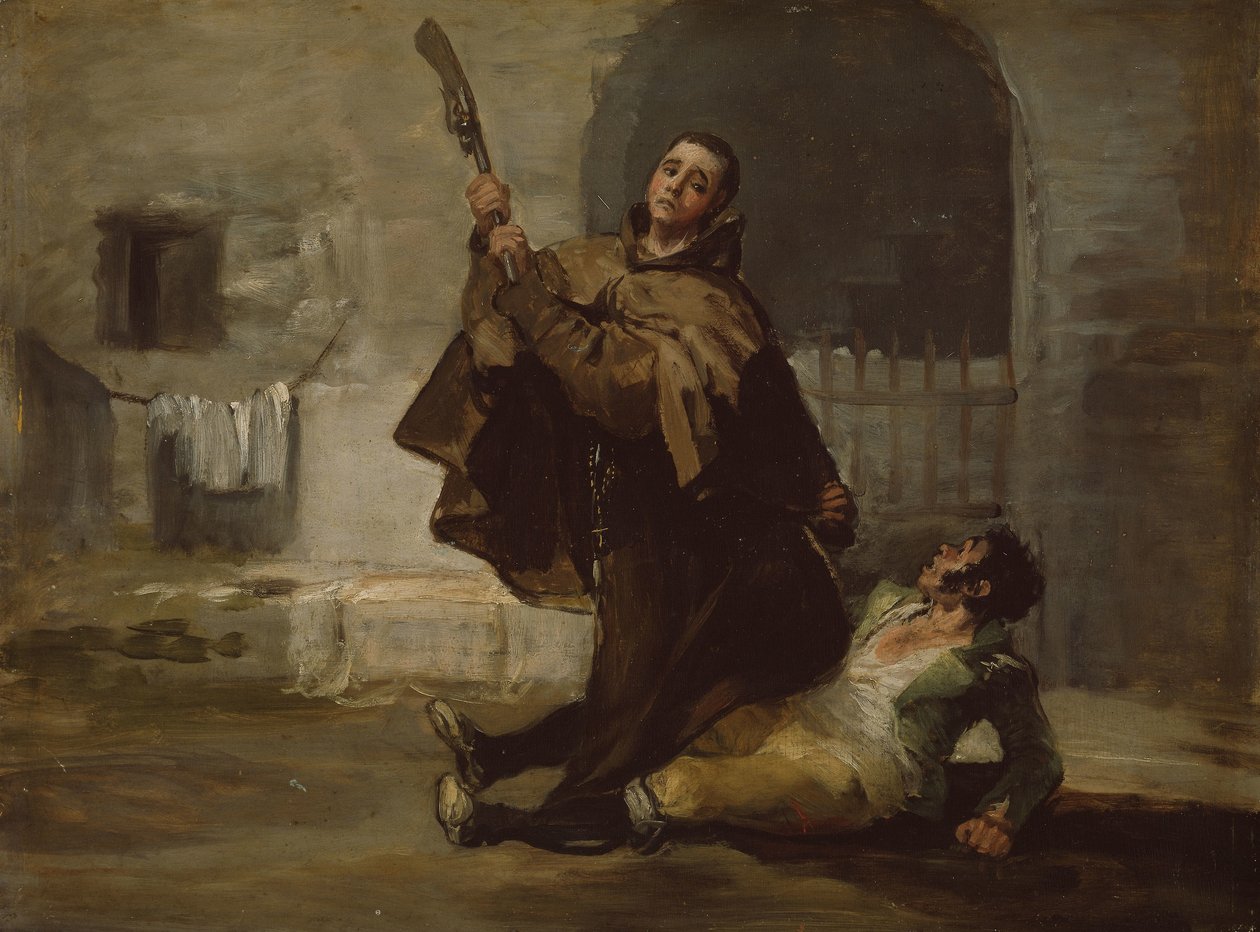 ペドロ修道士、エル・マラガートと銃の尻 1806年頃（油彩・パネル） 作： フランシスコ・ホセ・デ・ゴヤ・イ・ルシエンテス