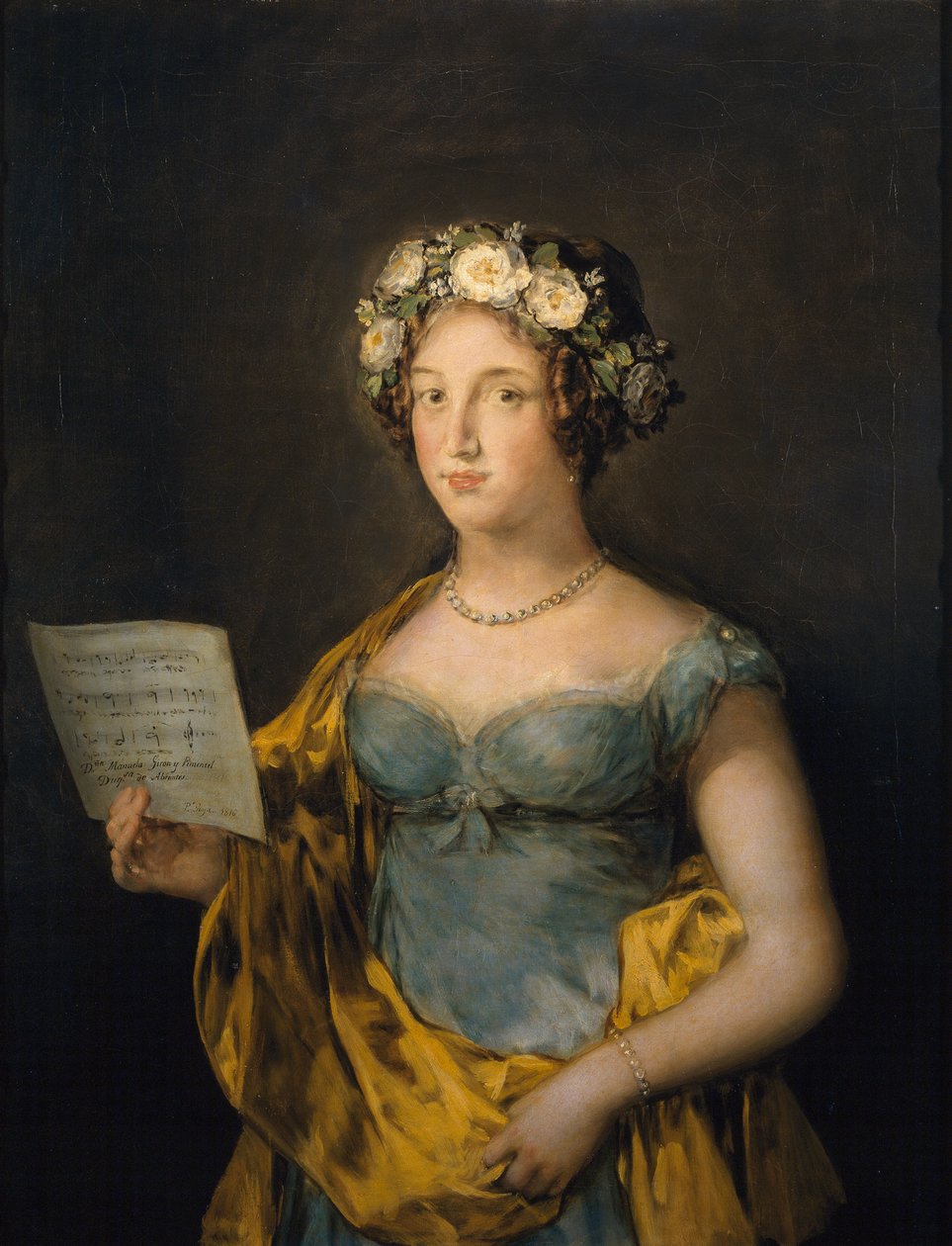 フランシスコ・デ・ゴヤ(1746-1828)によるアブランテス公爵夫人マヌエラ・テレス・ジロン・イ・ピメンテル(1794-1838)の肖像 作： フランシスコ・デ・ゴヤ