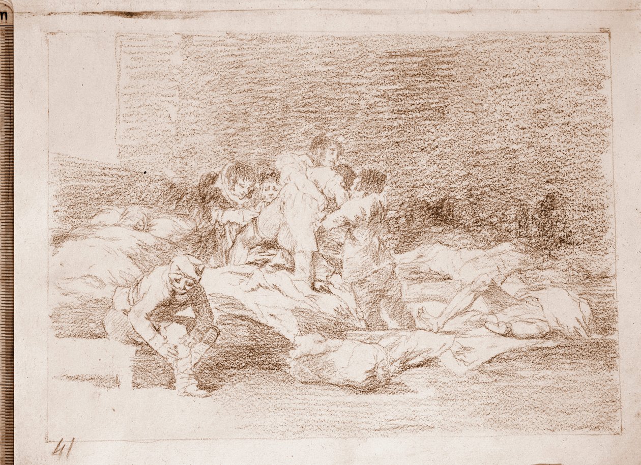 戦争の惨禍：そして彼らも（準備画 作： フランシスコ・デ・ゴヤ